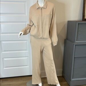 MONROW Women’s Beige Jumpsuit set size M